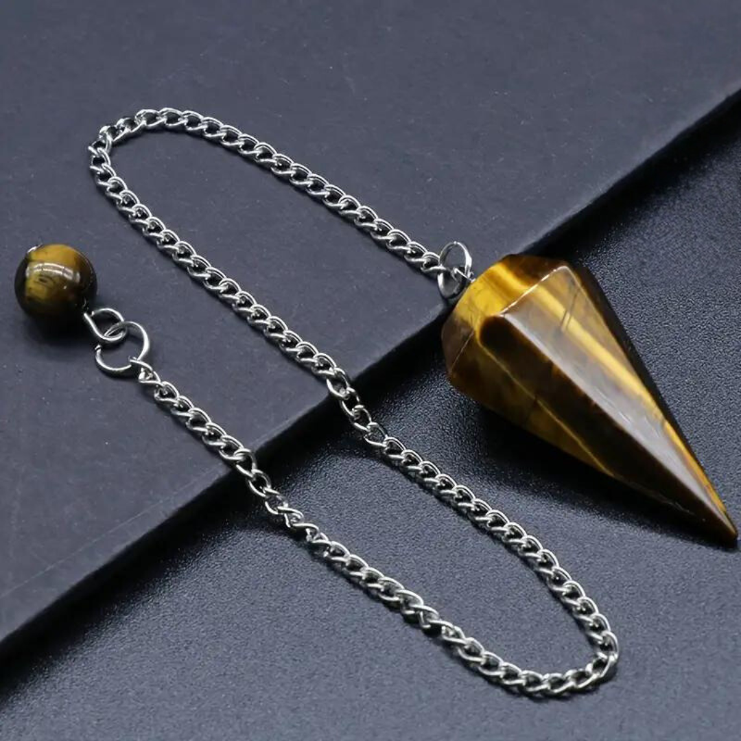 Tiger's Eye Hexagonal Gemstone Pendulum