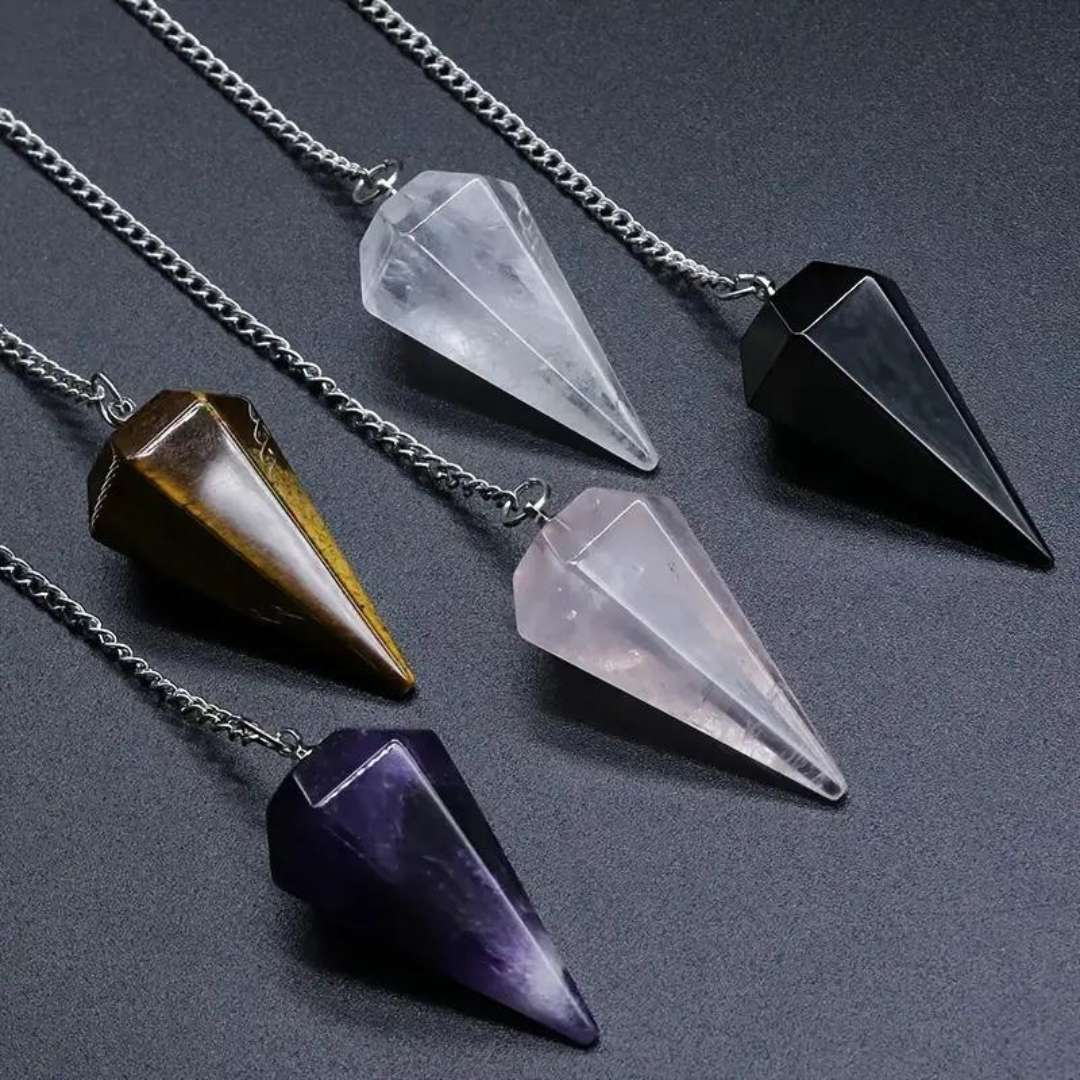 Rose Quartz Hexagonal Gemstone Pendulum